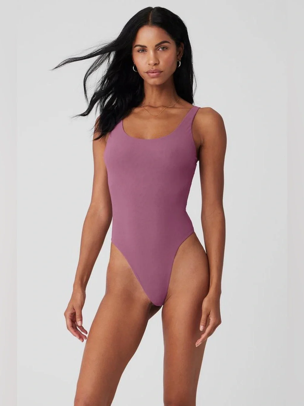 NWOT Alo Yoga Mesh Sheer Illusion Bodysuit - Soft Mulberry